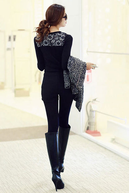 Shirt Lace Shoulder Long Sleeved