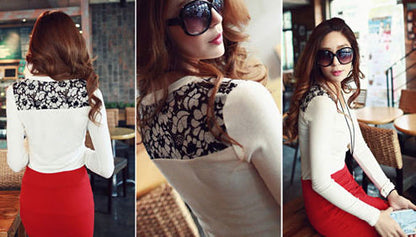 Shirt Lace Shoulder Long Sleeved