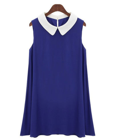 Sleeveless Collar Dress with Belt