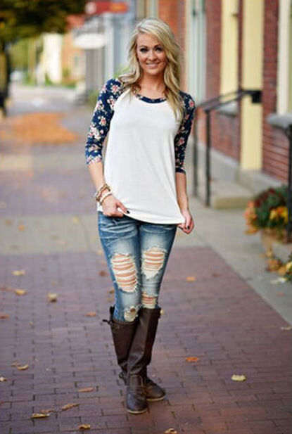 T-Shirt Flower Long Sleeved