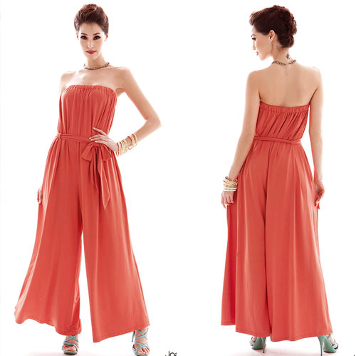 Jumpsuit Strapless Long with Belt