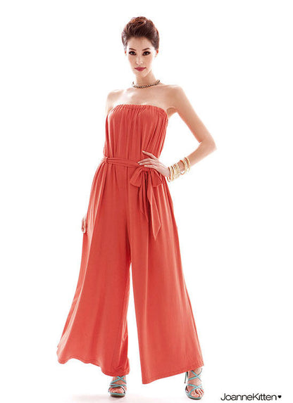 Jumpsuit Strapless Long with Belt