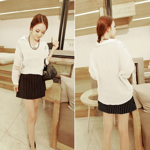 Shirt Hollow Long Sleeved Korean