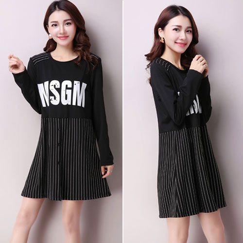 Striped MSGM Long Sleeved Dress