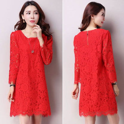 Lace Long Sleeved Korean Dress