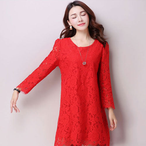 Lace Long Sleeved Korean Dress