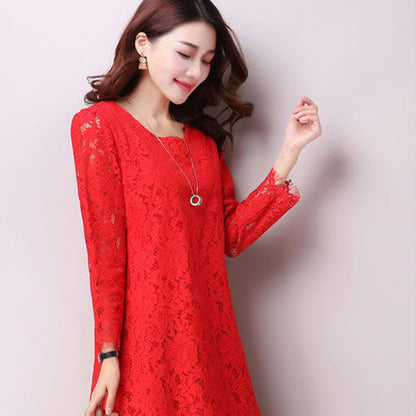 Lace Long Sleeved Korean Dress