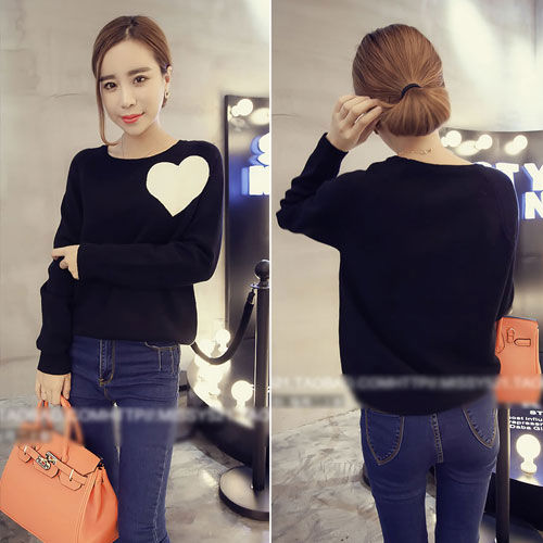 Shirt Heart Long Sleeved Knitted