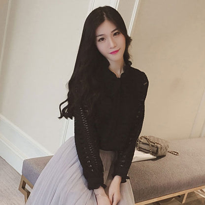 Blouse Lace Long Sleeved Korean