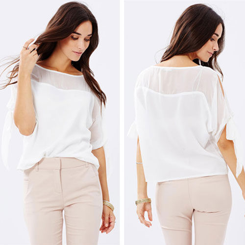 Blouse Tied Sleeved Transparant