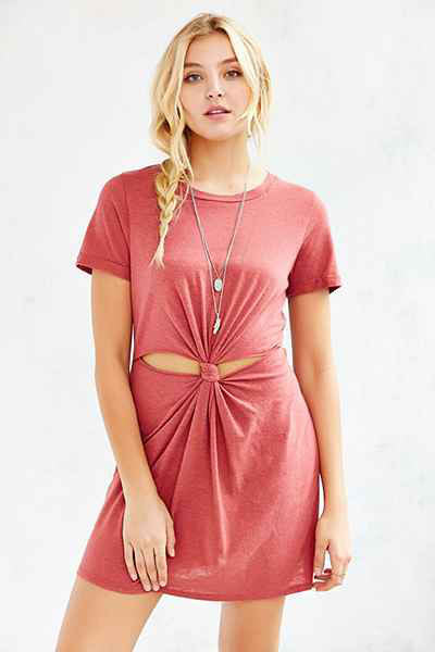 Cotton Short Sleeved Exposed Belly Dress