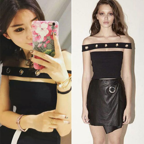 Shirt Strapless Rings Shoulder Fashion