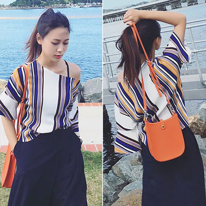 Shirt Striped Half Sleeved Woman
