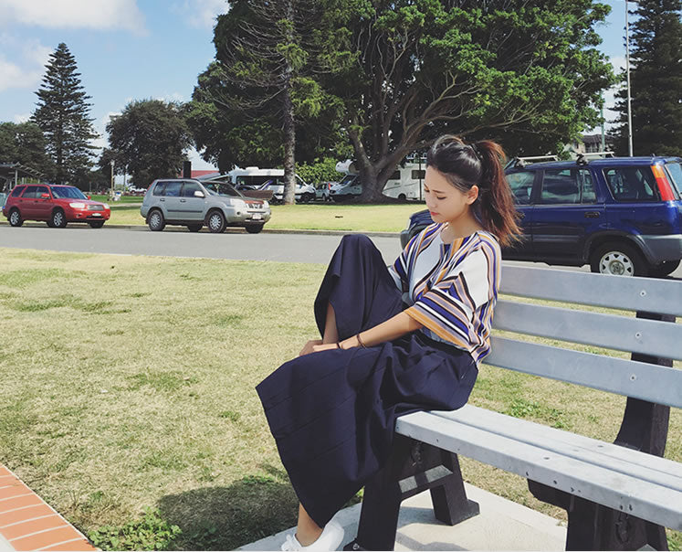 Shirt Striped Half Sleeved Woman