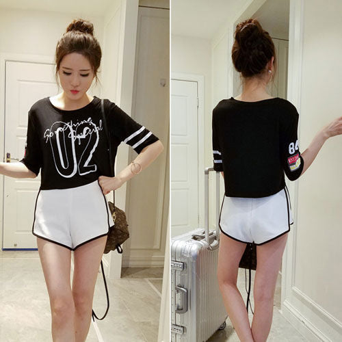 T-Shirt Short Sleeved Number Letter