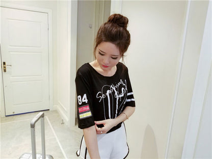 T-Shirt Short Sleeved Number Letter