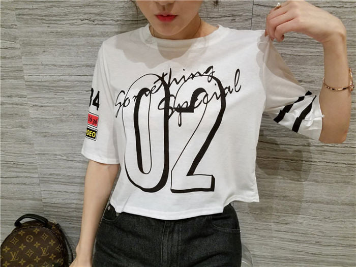 T-Shirt Short Sleeved Number Letter