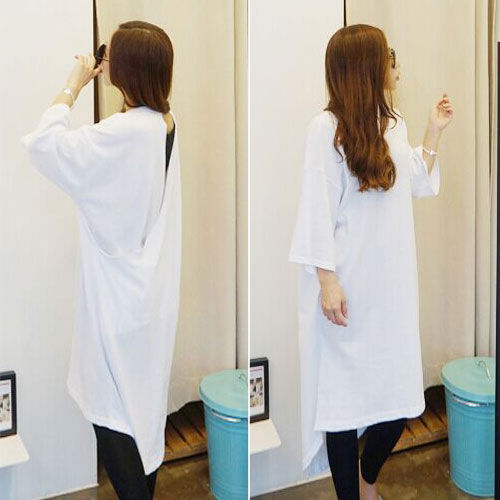 Sleeved Hollow Back T-Shirt Dress