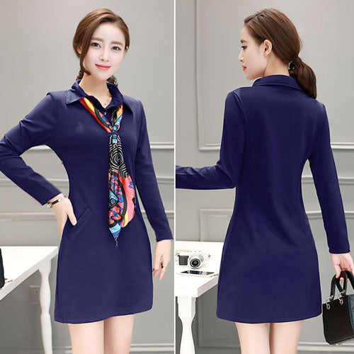 Long Sleeved Collar Dress