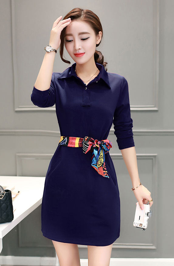 Long Sleeved Collar Dress