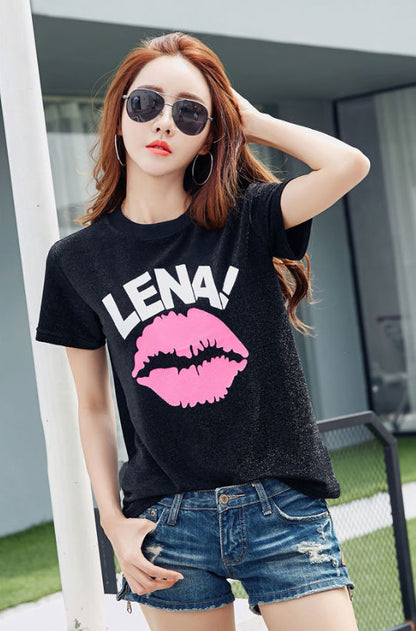 T-Shirt Kiss Lips Lena Short Sleeved