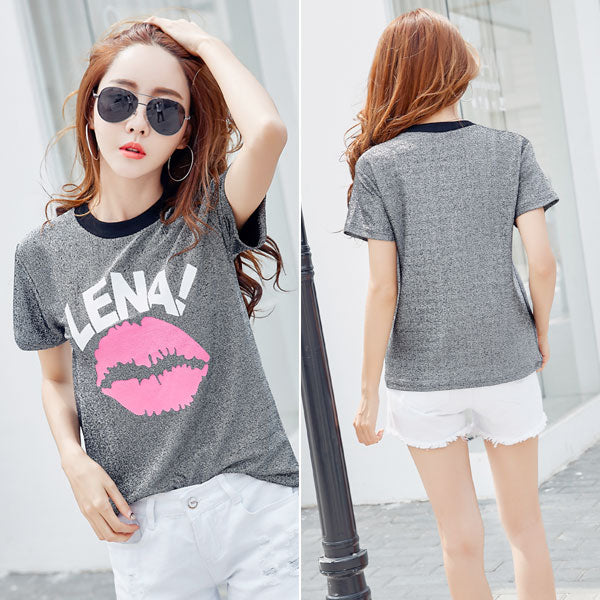 T-Shirt Kiss Lips Lena Short Sleeved