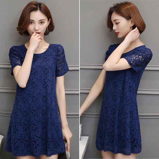 Lace Short Sleeved Elegant Dress