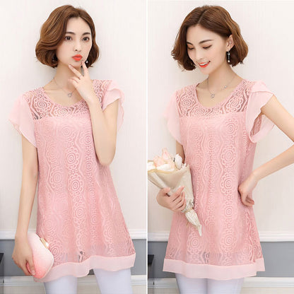 Blouse Lace Short Sleeved