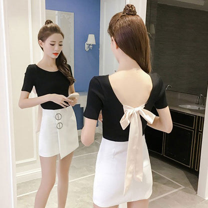 Knitting Short Sleeved Back Bow