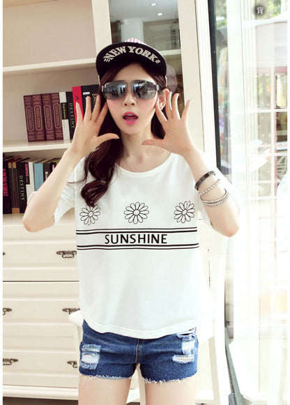 Atasan Wanita Kaos Sunshine Lengan Pendek Import