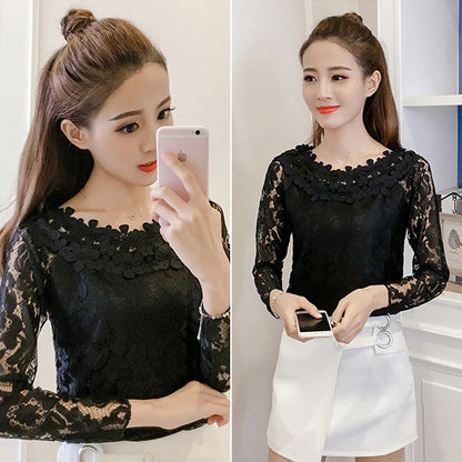 Shirt Lace Long Sleeves Korean Style