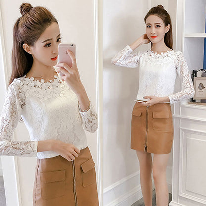 Shirt Lace Long Sleeves Korean Style