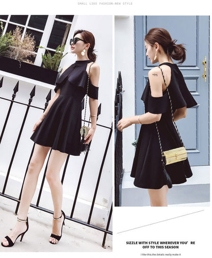 Gaun Pesta Wanita Dress Halter Two Way Import