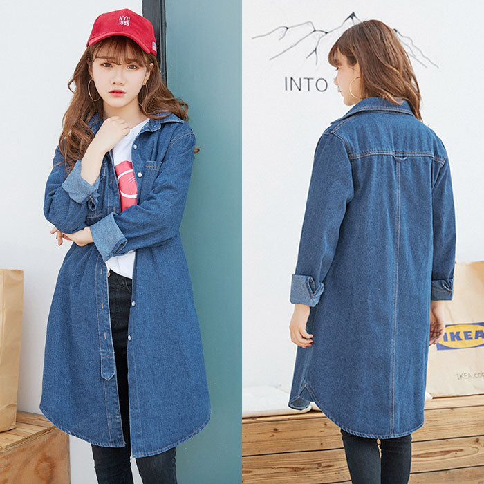 Jaket Kemeja Jeans Lengan Panjang Casual Import