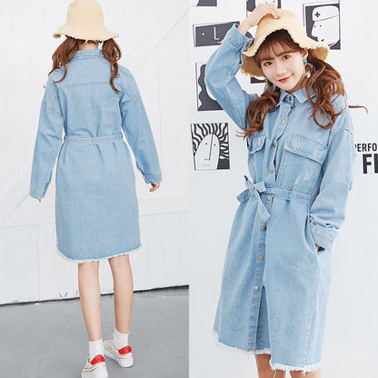 Jacket Dress Jeans Lengan Panjang Rombe Rawis