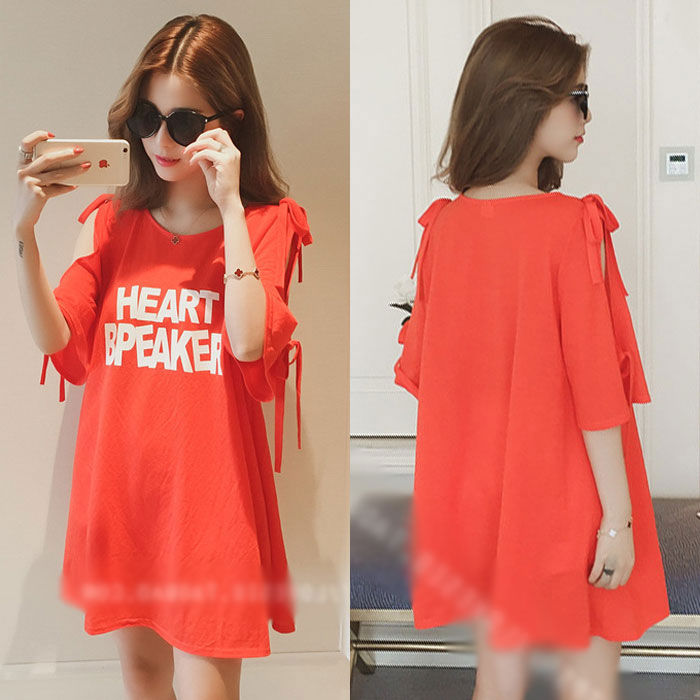 Dress Kaos Wanita Heart Breaker Lengan Pita Trendy