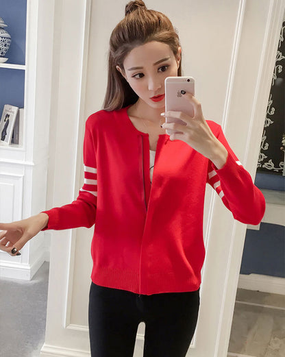 Jaket Wanita Rajut Model Baseball Import