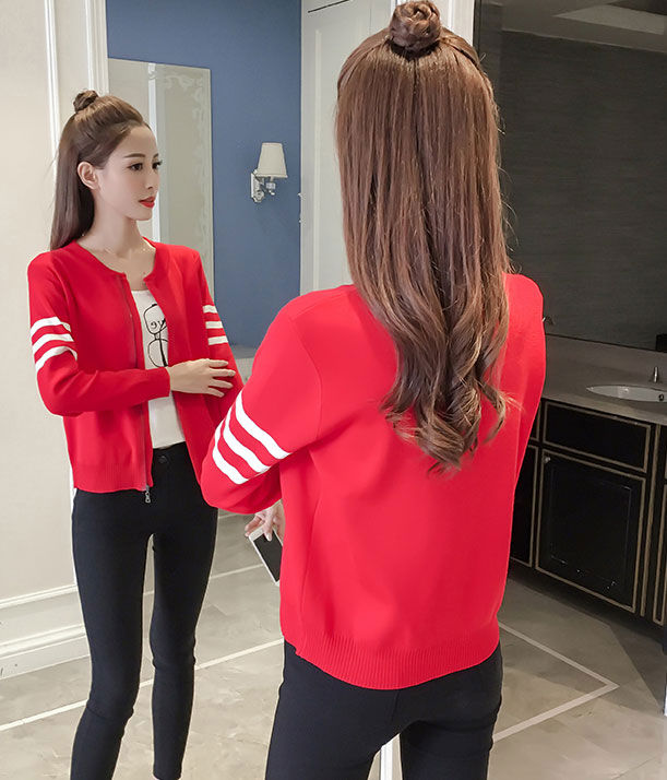 Jaket Wanita Rajut Model Baseball Import