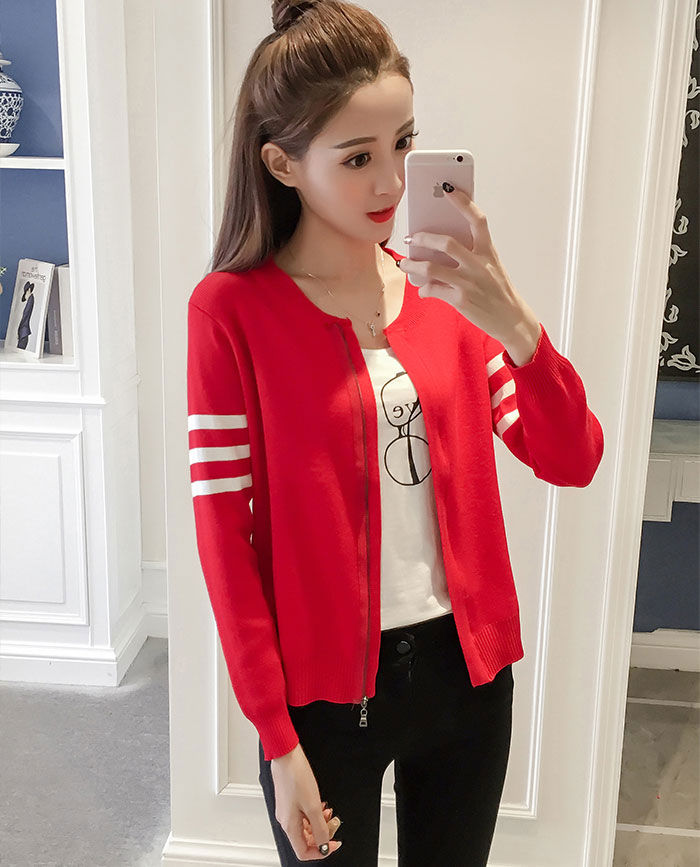 Jaket Wanita Rajut Model Baseball Import