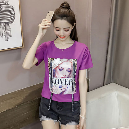 Kaos Katun Printing Cover Lengan Pendek Casual Fashion