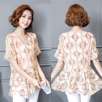 Blouse Rumbai Lengan Pendek Fashion Import