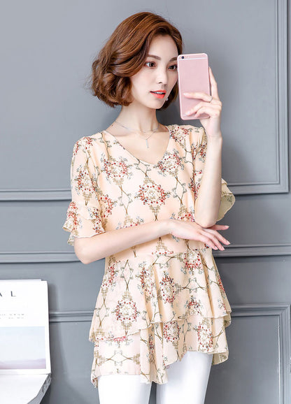 Blouse Rumbai Lengan Pendek Fashion Import