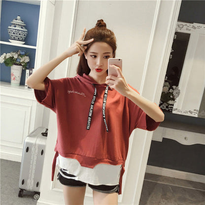 Atasan Wanita Maron Robek Sobek Hoodie Import