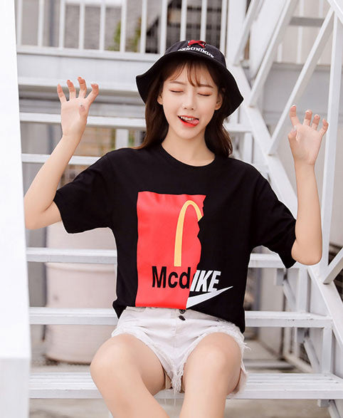 Kaos Wanita Printing Logo Mcdike Kasual