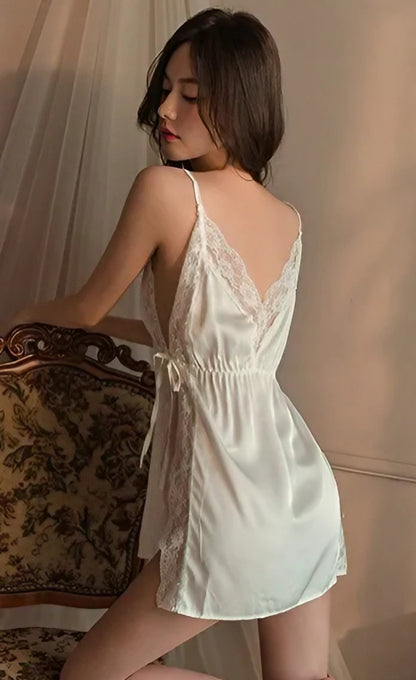 Lingerie Babydoll Lace Trim Open Sides CU9974