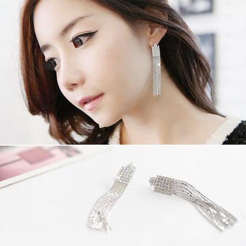 Diamond Long Tassel Korean Earring