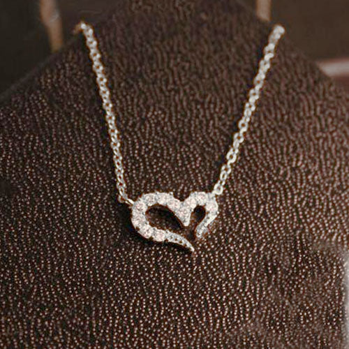 Rhinestone Hearts Necklace