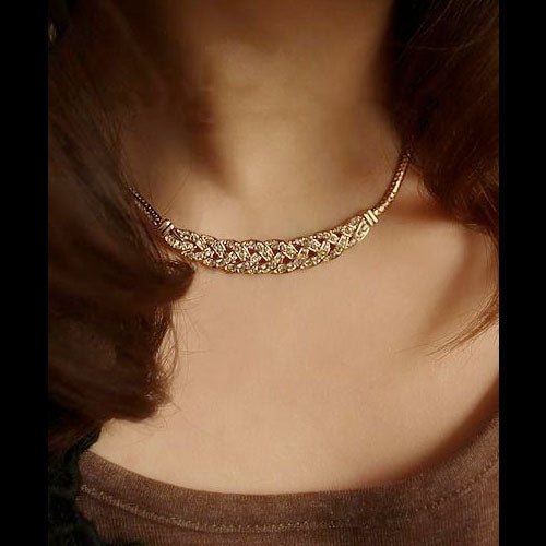 Rhinestone Twist Chain Fashion Necklace