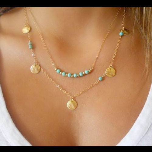 Double Layer Chain Necklace Jewelry