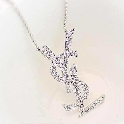 Rhinestone YSL Necklace Jewelry